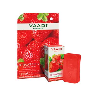 Vaadi Herbals Strawberry Facial Bar with Grapeseed Extract 25 gm - Soaps