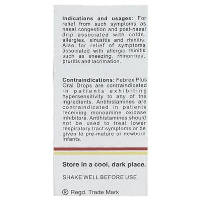 Febrex Plus Drops 15ml - Cough And Cold-Cou