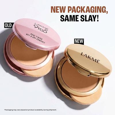 Lakme 9To5 Double Duty Dual Finish Compact, Foundation +Compact, Lightweight &Longstay, Sand 9 g - Compact Powder