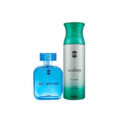 Ajmal Blu Dreams EDP Citurs Fruity Perfume And Raindrops Femme Deodorant Floral Chypre Fragrance 300 ml - Perfumes (Edt/Edp)