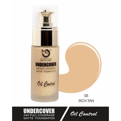 Matt Look Undercover 24H Full Coverage Matte Foundation, Oil Control Rich Tan 30ml - Foundation