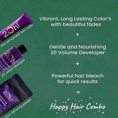 2.Oh! Semi Permanent Hair Color + Lightning Kit - Emerald Green Combo 1's - Hair Creams