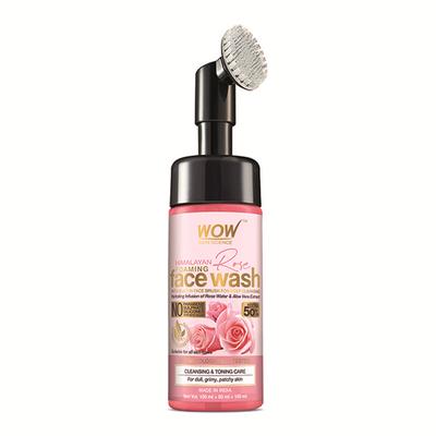 Wow Life Science Skin Science Himalayan Rose Foaming Face Wash With Built-in Face Brush 150ml - Face Washes