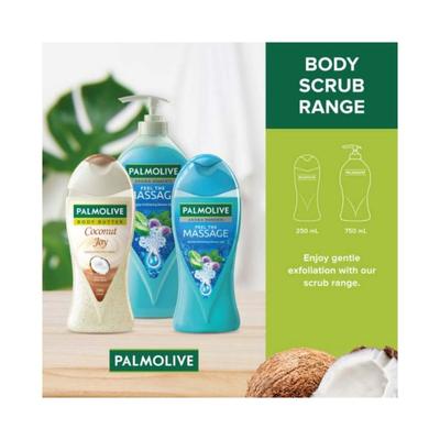Palmolive Coconut Joy Body Wash Creme Based Exfoliating Body Scrub Based Bodywash Bottle 250 ml - Shower Gels & Body Wash