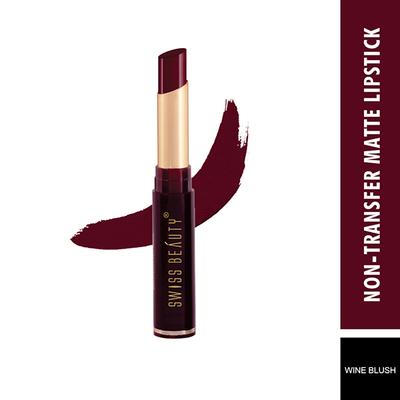 Swiss Beauty Non-Transfer Matte Lipstick - (Wine Blush) 2 gm - Blushes