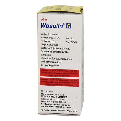 WOSULIN R NEW 40iu Injection 15ml - Diabetes-Ins
