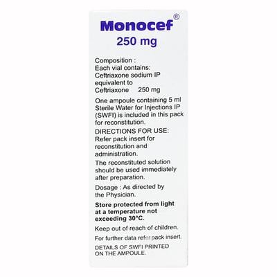 Monocef 250mg Injection 1's - Bacterial Infections-Cep