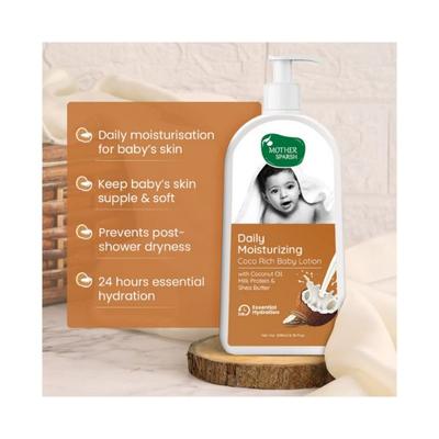 Mother Sparsh Milky Daily Moisturizing Coco Rich Baby Lotion, Milk Protein & Shea Butter 200 ml - Creams, Lotions & Oils