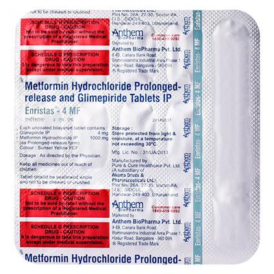ENRISTAS 4MF Tablet 15's - Diabetes-Ant