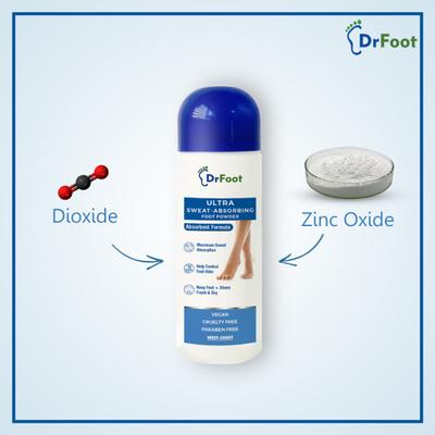 Dr Foot Ultra Sweat Absorbing Foot Powder 100 gm - Foot Creams & Lotions