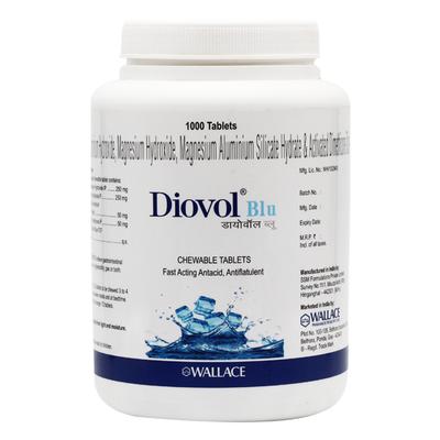 DIOVOL BLU Chewable Tablet 1000's - Ulcer/Reflux/Flatulence-Aaa