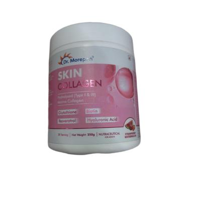 Dr. Morepen Marine Collagen Skin Protein Powder - Strawberry Flavour 250 g - General Health