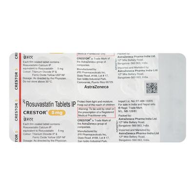 Crestor 5mg Tablet 30'S - High Cholesterol-Dys