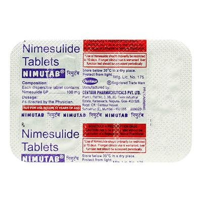 Nimutab 100mg Tablet 10'S - Pain relief-Nsa