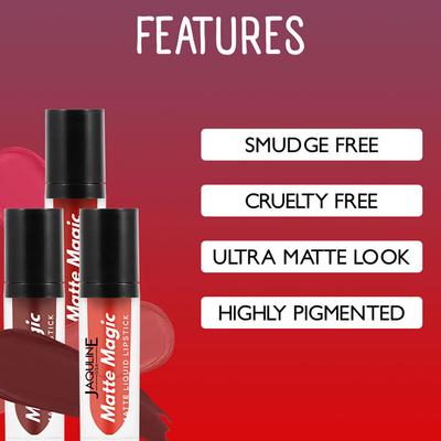 Jaquline USA Matte Magic Liquid Lipstick Ravishing 18 3.5 ml - Liquid Lipsticks