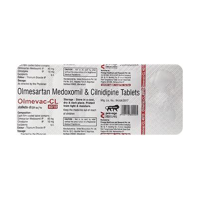 OLMEVAC CL 40/10 Tablet 10's - Hypertension-Ang