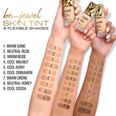 Lakme Be-Jewel Luminous Skin, Up To 2X Luminous Glow, Tint Cool Cocoa 25 ml - Foundation