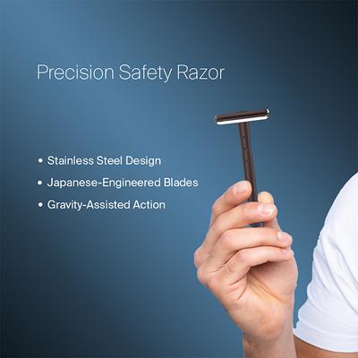 Bombay Shaving Companygun Metal Precision Safety Razor (with 5 Platinum Coated Feather Blades) 300 gm - Razors & Cartridges