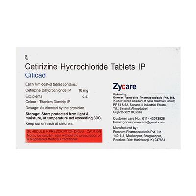 Citicad 10mg Tablet 10'S - Allergies-Ant