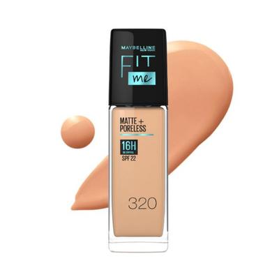 Maybelline New York Fit Me Matte+Poreless Liquid Foundation (With Pump) 320 Natural Tan 30 ml - Foundation