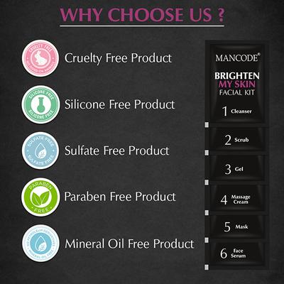 Mancode Skin Brightening Facial Kit 58 gm - Masks & Peels