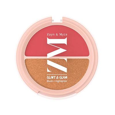 Zayn & Myza Glint & Party Glam Blush + Highlighter Duo 8 gm - Blush Brush