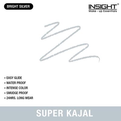 Insight Cosmetics Super Kajal - Bright Silver 1.7 gm - Kajal & Kohls