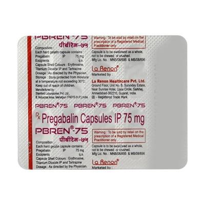 Pbren 75mg Capsule 10'S - Neuropathic Pain-Dru