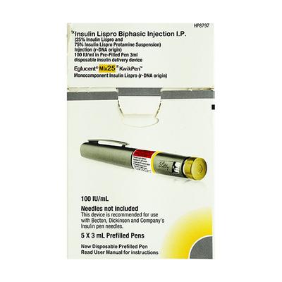Eglucent Mix 25 Kwikpen 1X3ml - Diabetes-Ins
