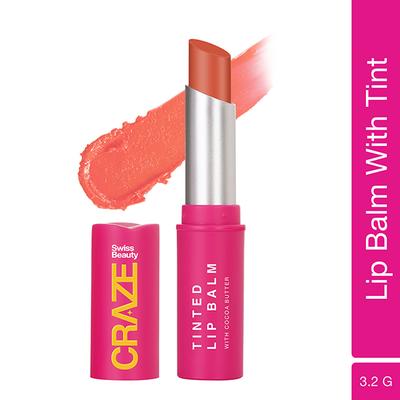Swiss Beauty Craze Tinted Lip Balm Fresh Orange 3.2 gm - Lip Balms