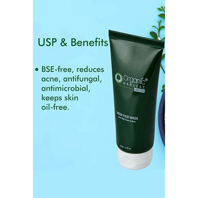Organic Harvest Neem face Wash 50 gm - Face Wash & Cleansers