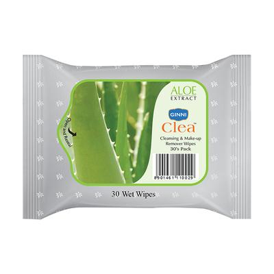GINNI Cleansing & Makeup Remover Wet Wipes (Aloevera) (30's Wipes/Pack) 1's - Make Up Removers