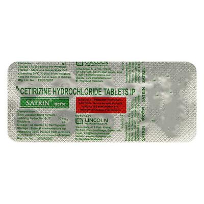 Satrin 10mg Tablet 10'S - Allergies-Ant