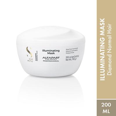 Alfaparf Milano Diamond Illuminating Mask - Splitend Repair, Shine, Straight,Wavy Hair 200 ml - Hair Masks & Packs