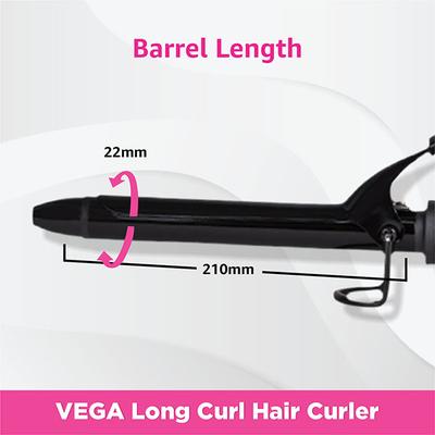 VEGA Smooth Curl Hair Curler 19 mm With Ceramic Coated Barrel and Adjustable temperature (VHCH-03) Black 1's - Multi-Stylers
