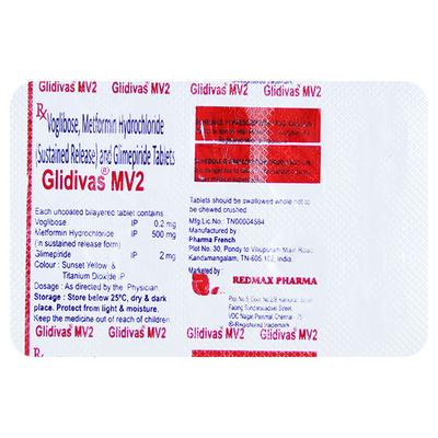 GLIDIVAS MV 2 Tablet 10's - Diabetes-Ant