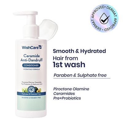 Wishcare Ceramide Anti Dandruff Conditioner - Piroctone Olamine, Pre+Probiotics & Hyaluronic Acid 200 ml - Highlighters & Illuminators