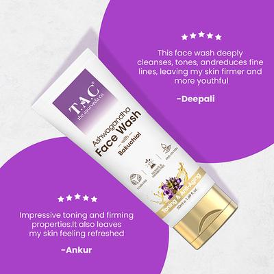 Tac - The Ayurveda Co Ashwagandha Face Wash with Bakuchiol 50 ml - Face Wash & Cleansers