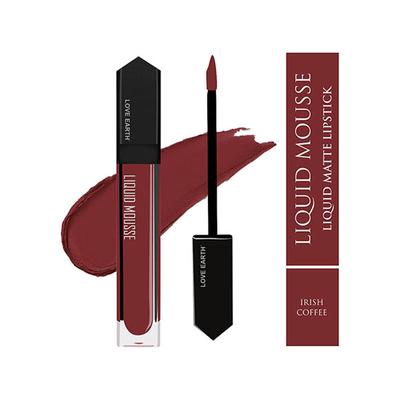 Love Earth Liquid Mousse Lipstick - Irish Coffee Matte Finish Lightweight, Non-Sticky 6 ml - Liquid Lipsticks