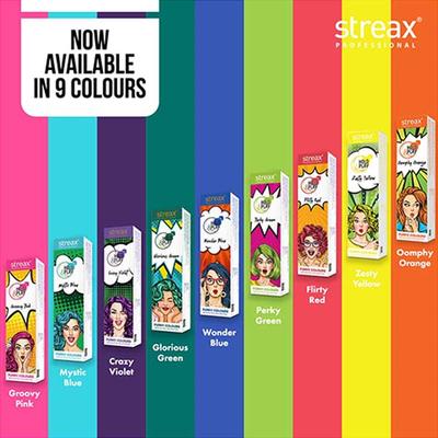 Streax Professional Hold & Play Funky Colours - Zesty Yellow Hair Colour 100 gm - Crème