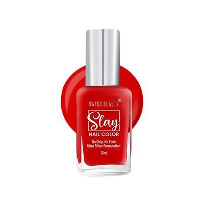 Swiss Beauty Slay Nail Color, Shade - Really Red 13 ml - Nail Polish