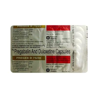 PREGEB D 75/20 Capsule 10's - Neuropathic Pain-Dru
