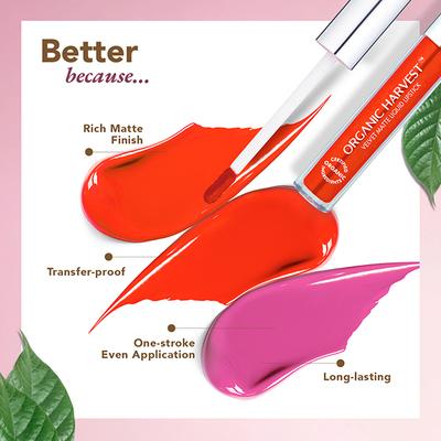 Organic Harvest Velvet Matte Liquid Lipstick - Red Apple 2.6 ml - Liquid Lipsticks