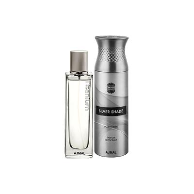Ajmal Titanium EDP Citrus Spicy Perfume And Silver Shade Homme Deodorant Citrus Woody Fragrance 300 ml - Men Perfumes (Edt/Edp)