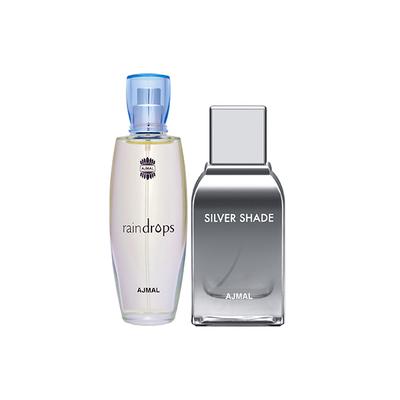 Ajmal Raindrops EDP Floral Chypre Perfume And Silver Shade EDP Citrus Woody Perfume 150 ml - Perfumes (Edt/Edp)