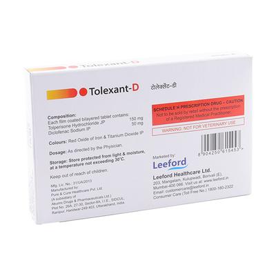 TOLEXANT D Tablet 10's - Muscle Cramps/Spasticity-Mus
