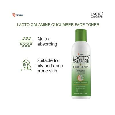 Lacto Calamine Cucumber Face Toner with Green Tea & Niacinamide for cool and hydrated skin. 120ml 2's - Face Mists