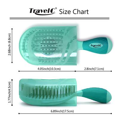 NuWay 4HAIR U.S. Patented Detangler Hair Brush for Men & Women - Teal - Detangling TravelC 1s 1's - Hair Brushes