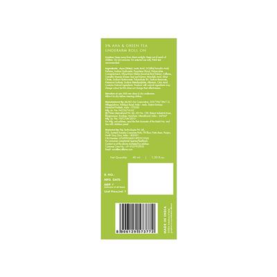 mCaffeine 5% AHA Underarm Fresh Green Tea Deodarant Roll On Prevents Odour & Pigmentation 50 ml - Women Deodorants/Roll-Ons