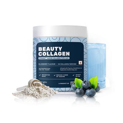 What's Up Beauty Collagen Powder Certified Marine Titagen Type I & III. Spotless Skin. Blueberry 200 gm - Multi-Vitamins